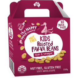 Photo of The Happy Snack Company Kids Roasted Fav-Va Beans Salt & Vinegar 10 Pack 150g