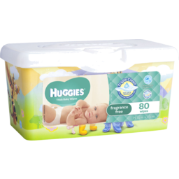Photo of Huggies Baby Wipes, Fragrance Free, Refillable Tub, 80 Wipes