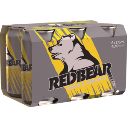 Photo of Red Bear Vodka & Pineapple 375ml 6 Pack