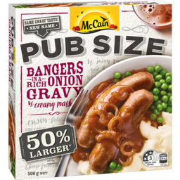 Photo of Mccain Pub Size Bangers In A Rich Onion Gravy With Creamy Mash 500g