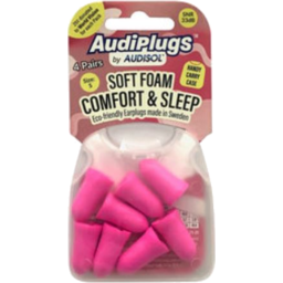 Photo of Audisol Audiplugs Ear Plugs Soft Foam Comfort & Sleep 8 Plugs