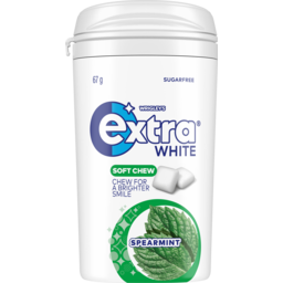 Photo of Etra White Soft Chew Spearmint Sugar Free Chewing Gum Bottle 67g