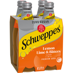 Photo of Schweppes Zero Sugar Lemon Lime & Bitters Bottles