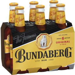 Photo of Bundaberg Rum & Cola Bottles 6x345ml