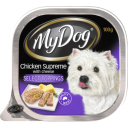 Photo of My Dog Select Toppings Chicken Supreme With Cheese Dog Food Tray