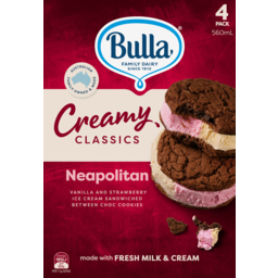 Photo of Bulla Creamy Classics, Strawberry Ice Cream Sandwiches