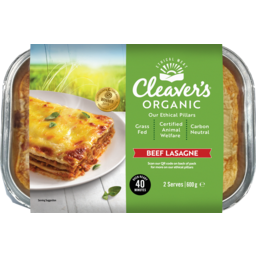 Photo of Cleavers Organic Beef Lasagne 600gm