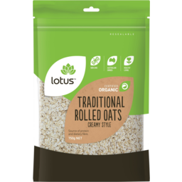 Photo of Lotus Traditional Rolled Oats Creamy Organic 750g