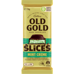 Photo of Cadbury Old Gold Slices Mint Creme Chocolate Block 176g