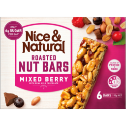 Photo of Nice & Natural Mixed Berry With Real Milk Chocolate Roasted Nut Bars 6 Pack 192g