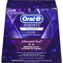 Photo of Oral-B 3d White Luxe Advanced Seal Whitestrips, Enamel Safe 14 Teeth Whitening Treatments