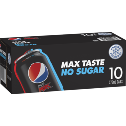 Photo of Pepsi Max No Sugar Soda 375ml X 10 Pack Cans 10.0x375ml