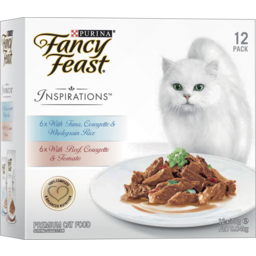 Photo of Purina Fancy Feast Inspirations With Beef & Tuna Cat Food Pouches 12 Pack 840g