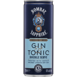 Photo of Bombay Sapphire Gin & Tonic Double Serve 10% Cans 250ml