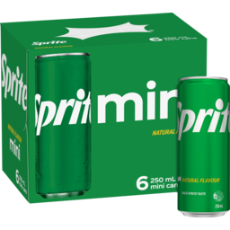 Photo of Sprite Lemonade Soft Drink Multipack Mini Cans 6x250ml 