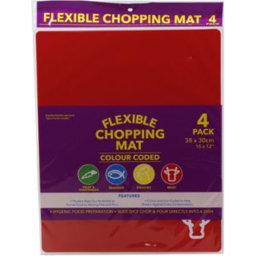 Photo of Chopping Mat Colour Coded Pk-4