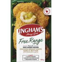 Photo of Inghams Free Range Chicken Breast Garlic Butter Kievs With Sourdough Crumb Mix