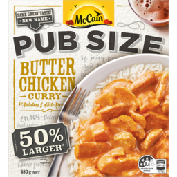 Photo of Mccain Pub Size Butter Chicken Curry With Potatoes & White Rice 480g
