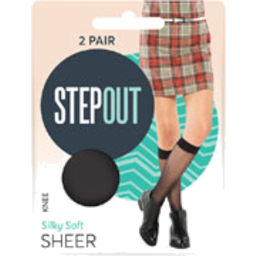 Photo of Stepout Knee Highs Black Sheer 15D 2 Pair