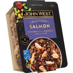 Photo of John West Wild Caught Salmon Bowl Sweet Soy Vegetables & Black Rice 170g