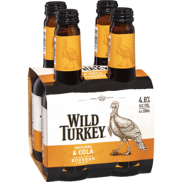 Photo of Wild Turkey & Cola 4.8% Bottle 330ml 4pk