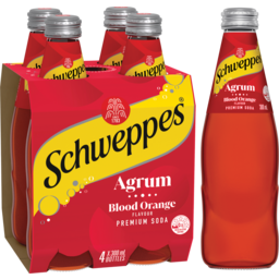 Photo of Schweppes Agrum Blood Orange Soft Drink Bottles Glass Multipack Pack 4x300ml