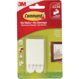 Photo of Command 3m Adhesive Picture Hanging Strips 4 Sets Of Medium Strips 4 Pack