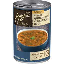 Photo of Amy's Kitchen Hearty Quinoa, Kale & Red Lentil Soup 408g
