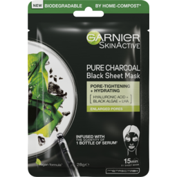 Photo of Garnier Pure Charcoal Hyaluronic Acid + Black Algae Sheet Mask