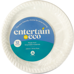 Photo of Entertain By Eco White Plastic Plate 230mm 12 Pack