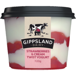 Photo of Gippsland Dairy Strawberries & Cream Twist Yoghurt 720g