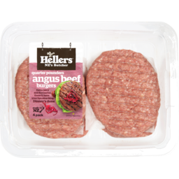 Photo of Hellers Burgers Quarter Pounder Angus 4 Pack