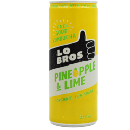 Photo of Lo Bros Kombucha Pineapple & Lime Can 250ml