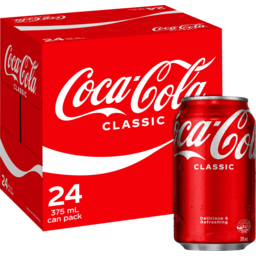 Photo of Coca-Cola Classic Soft Drink Cans 24x375ml
