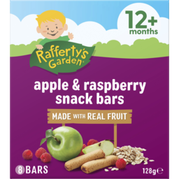 Photo of Raffertys Garden Apple & Raspberry Fruit Snack Bars 12+ Months 8 Pack