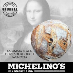 Photo of Michelino's Black Olive Pagnotta Sourdough Sliced