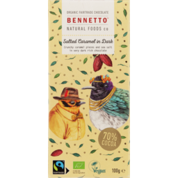 Photo of Bennetto Chocolate Salted Caramel In Dark 70% Cocoa 100g