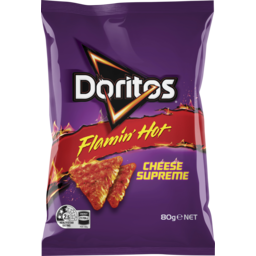 Photo of Doritos Cheese Supreme Flaming Hot Corn Chips Snack Pack