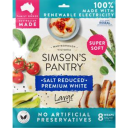 Photo of Simson's Pantry Wrap Salt Reduced White 8pk 528g