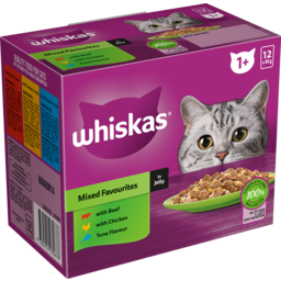 Photo of Whiskas® 1+ Years Adult Wet Cat Food With Mixed Favourites In Jelly 12x85g Pouch 12.0x85g