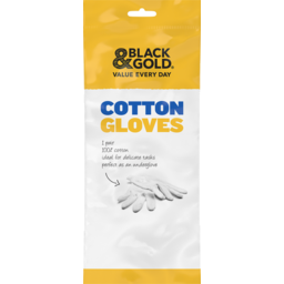 Photo of Black & Gold Cotton Gloves 
