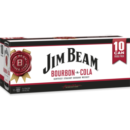 Photo of Jim Beam White Bourbon & Cola Can 375ml 3x10pk