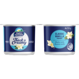 Photo of Dairy Farmers Thick & Creamy Classic Vanilla Yoghurt 4 Pack