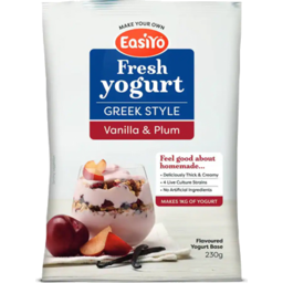 Photo of EasiYo Fresh Yogurt Base Greek Style Vanilla & Plum Sachet 230g