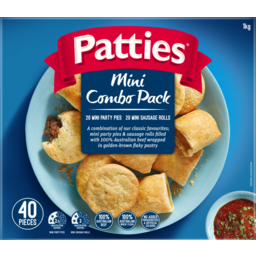 Photo of Patties Mini Combo Pack Party Pies & Sausage Rolls 1kg 40pk