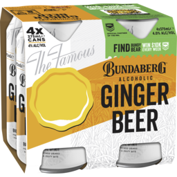 Photo of Bundaberg Rum Bundaberg Alcoholic Ginger Beer 4% 375ml X4 4.0x330ml