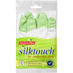 Photo of Hygiene Plus Silk Touch Rubber Gloves Large 1 Pair 