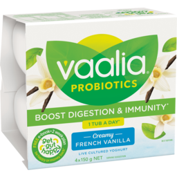 Photo of Vaalia Probiotic French Vanilla Yoghurt 4x150g