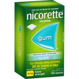 Photo of Nicorette Gum Extra Strength Coated Icy Mint 105 Pack