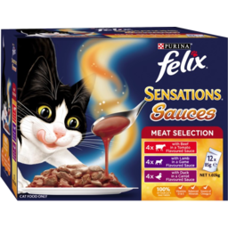 Photo of Purina Felix Sensations Sauces Meat Selection Cat Food Pouches Multipack 12x85g